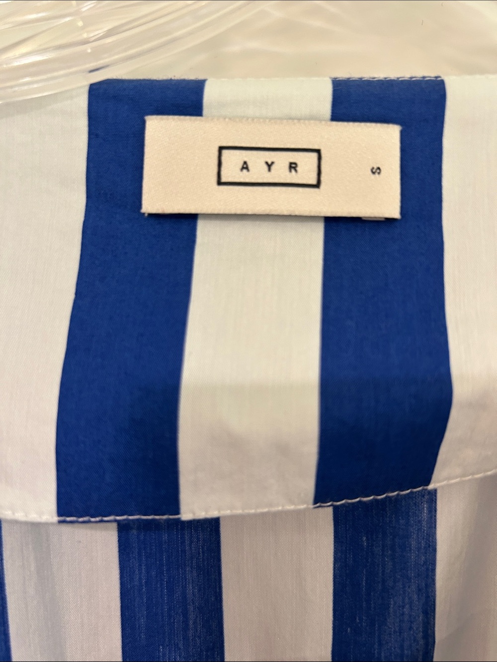 Blue & White Striped Midi Dress with Smocked Waist - Picture 2 of 3